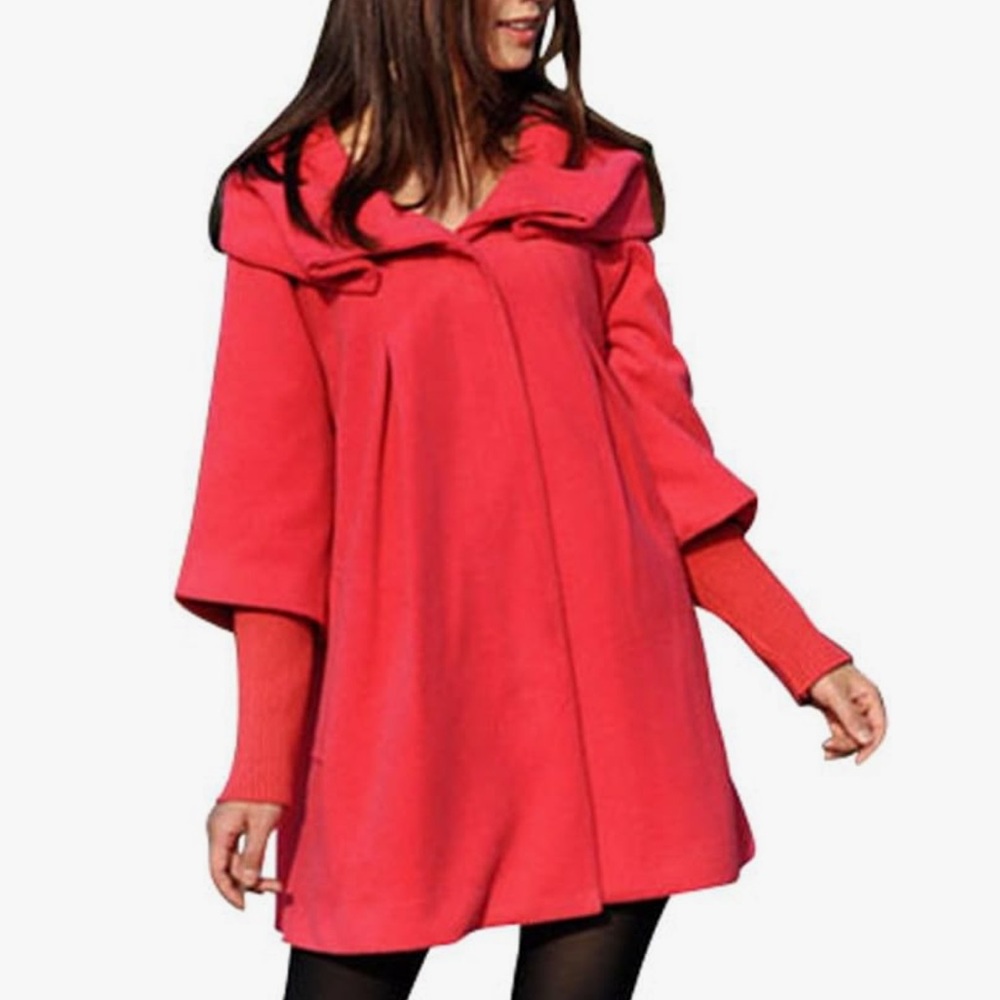Melansay Princess Wool Coat with Detachable Knit Sleeves
